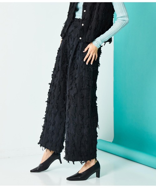 Settimissimo（セッティミッシモ）の「フリンジ ジャガードワイドパンツ（その他パンツ・レディース・ブラック/アイボリー・FREE）」の13枚目の写真