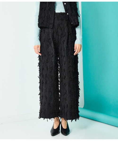 Settimissimo（セッティミッシモ）の「フリンジ ジャガードワイドパンツ（その他パンツ・レディース・ブラック/アイボリー・FREE）」の18枚目の写真