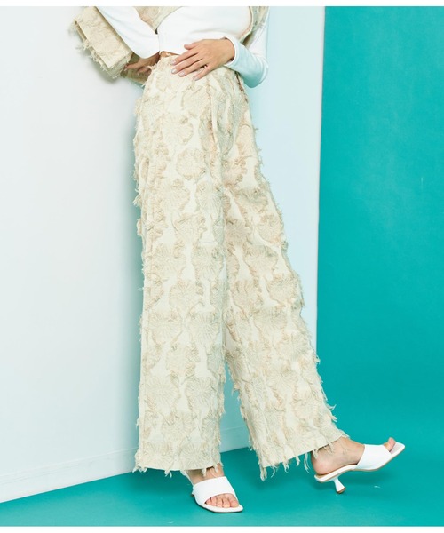 Settimissimo（セッティミッシモ）の「フリンジ ジャガードワイドパンツ（その他パンツ・レディース・ブラック/アイボリー・FREE）」の22枚目の写真
