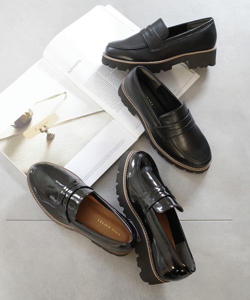 AmiAmi(アミアミ)の「軽量!厚底トラックソールコインローファー(ローファー・レディース・ブラック系その他/ブラック/ブラック系その他2/ブラック系その他3・L/LL/M/S/SS)」の5枚目の写真