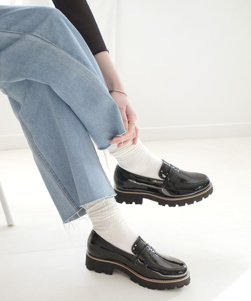 AmiAmi(アミアミ)の「軽量!厚底トラックソールコインローファー(ローファー・レディース・ブラック系その他/ブラック/ブラック系その他2/ブラック系その他3・L/LL/M/S/SS)」の12枚目の写真