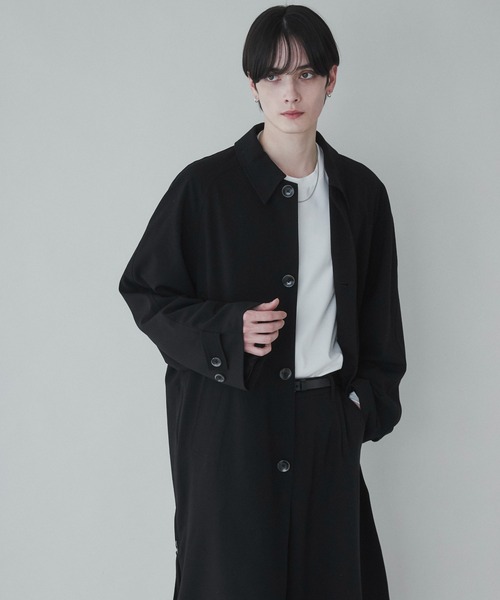 LUCY（ルーシー）の「LUCY/TRルーズステンカラーコート（トレンチコート・メンズ・ブラック・MEDIUM/LARGE）」の9枚目の写真