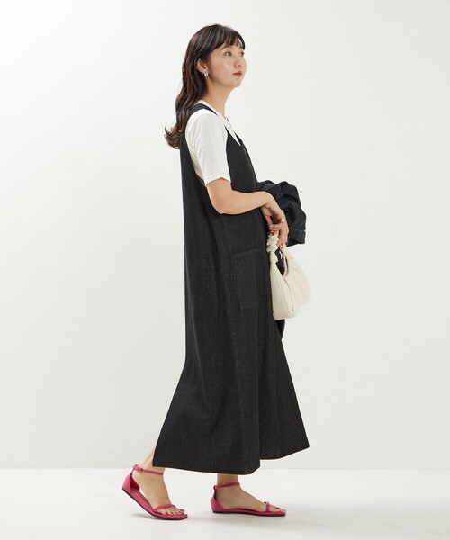 FREAK'S STORE×THOUSANDMILEジャンパースカート　バッグ THOUSAND MILE/サロペットワンピース / ゼブラ / デニムライク