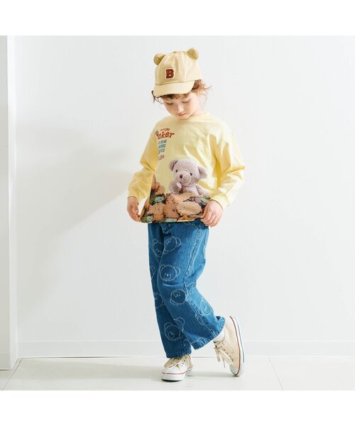 apres les cours(アプレレクール)の「tiny bear 耳付きキャップ(キャップ・キッズ・ベージュ/グリーン・50/54)」の3枚目の写真