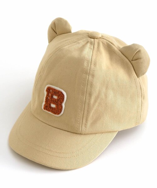 apres les cours(アプレレクール)の「tiny bear 耳付きキャップ(キャップ・キッズ・ベージュ/グリーン・50/54)」の8枚目の写真