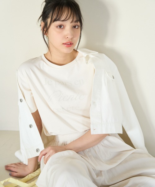 ROPE' PICNIC（ロペピクニック）の「RENU/マカロンカラーアソートロゴTシャツ（Tシャツ/カットソー・レディース・ベージュ系その他4/ピンク/オフホワイト/ベージュ/ブルー系その他4・38）」の19枚目の写真