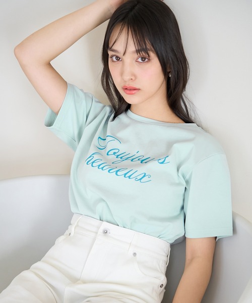 ROPE' PICNIC（ロペピクニック）の「RENU/マカロンカラーアソートロゴTシャツ（Tシャツ/カットソー・レディース・ベージュ系その他4/ピンク/オフホワイト/ベージュ/ブルー系その他4・38）」の16枚目の写真