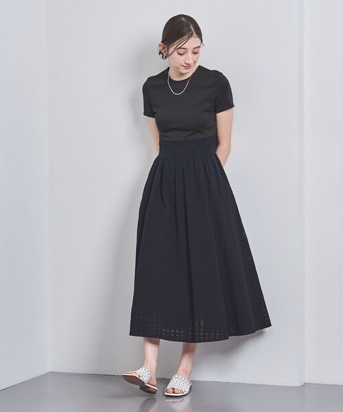 ネイビーフレア裾ワンピース UNITED　ARROWS UNITED ARROWS（ユナイテッドアローズ）の「フィット＆フレア