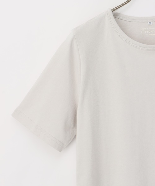 Honeys（ハニーズ）の「半袖オーガニッククルーネックＴシャツ（Tシャツ/カットソー・レディース・イエロー/スミクロ/ピンク/ブラウン/オフホワイト/ブラック/サックスブルー/グレイッシュベージュ/ブルー・S/M/L/LL）」の16枚目の写真