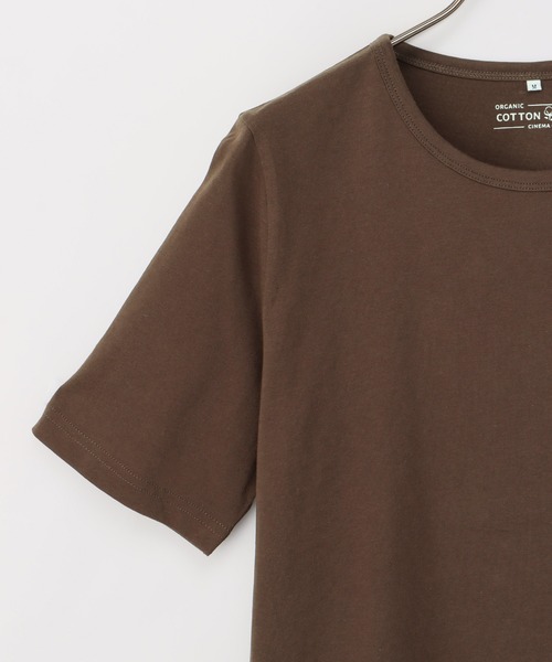 Honeys（ハニーズ）の「半袖オーガニッククルーネックＴシャツ（Tシャツ/カットソー・レディース・イエロー/スミクロ/ピンク/ブラウン/オフホワイト/ブラック/サックスブルー/グレイッシュベージュ/ブルー・S/M/L/LL）」の18枚目の写真