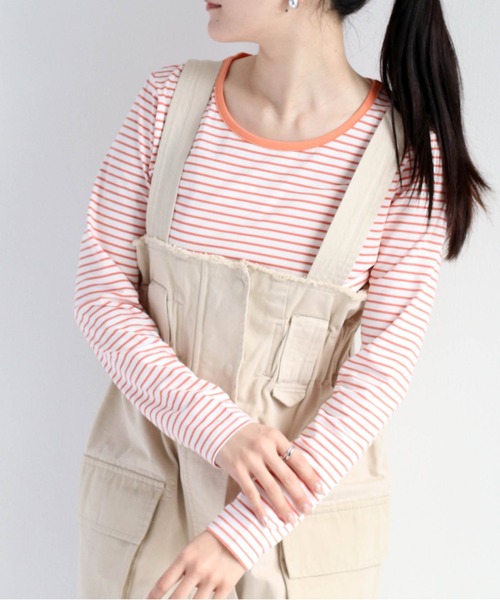 cepo(セポ)の「シンプルボーダーロンTee(Tシャツ/カットソー・レディース・ブラック/ブルー/オレンジ・M)」の3枚目の写真