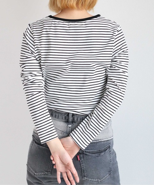 cepo(セポ)の「シンプルボーダーロンTee(Tシャツ/カットソー・レディース・ブラック/ブルー/オレンジ・M)」の7枚目の写真