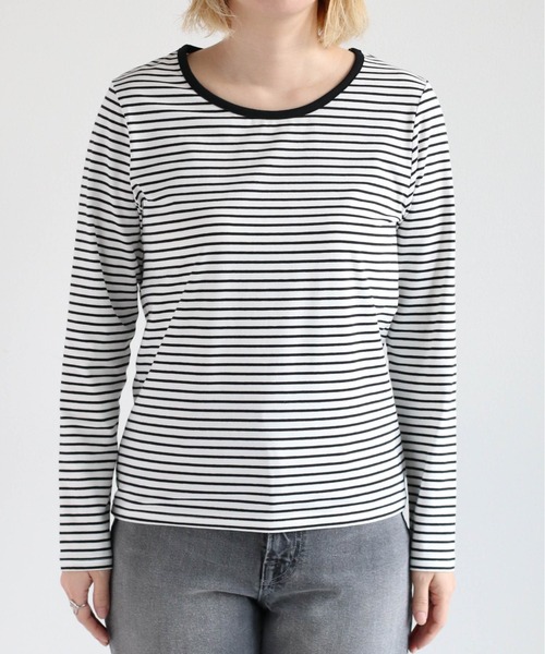 cepo(セポ)の「シンプルボーダーロンTee(Tシャツ/カットソー・レディース・ブラック/ブルー/オレンジ・M)」の9枚目の写真