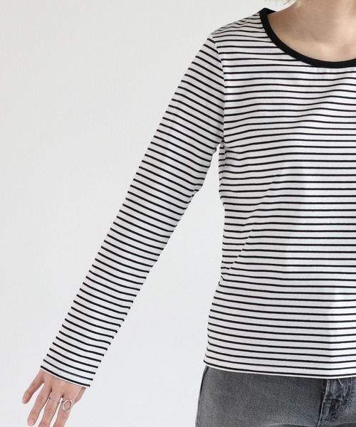 cepo(セポ)の「シンプルボーダーロンTee(Tシャツ/カットソー・レディース・ブラック/ブルー/オレンジ・M)」の12枚目の写真