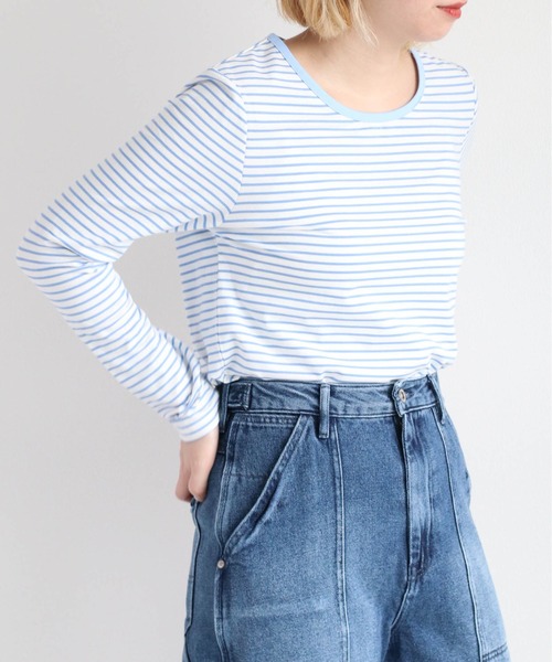 cepo(セポ)の「シンプルボーダーロンTee(Tシャツ/カットソー・レディース・ブラック/ブルー/オレンジ・M)」の15枚目の写真