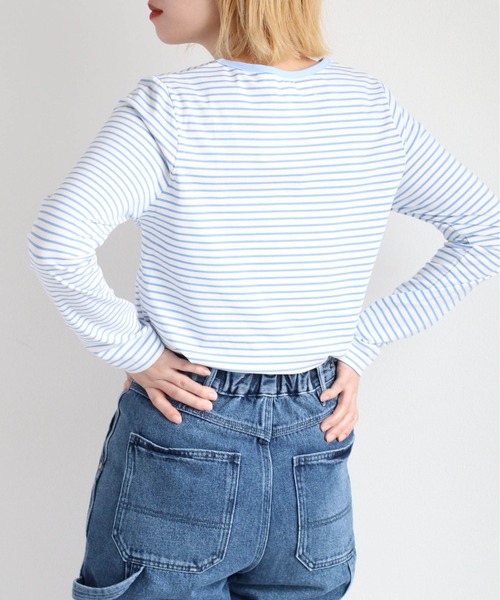 cepo(セポ)の「シンプルボーダーロンTee(Tシャツ/カットソー・レディース・ブラック/ブルー/オレンジ・M)」の16枚目の写真