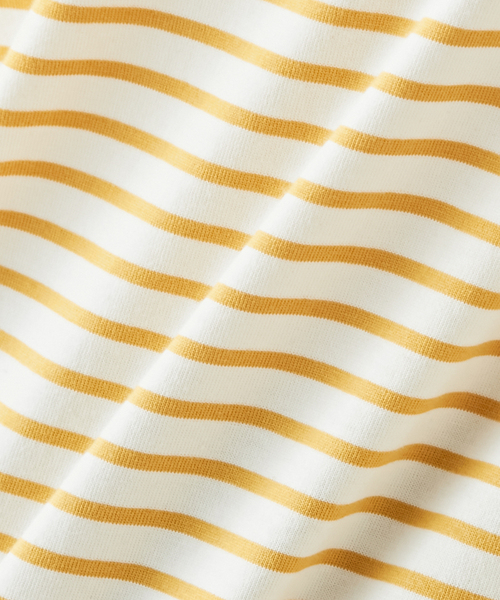 Petit Honfleur(プチオンフルール)の「モックネックボーダーTシャツ(Tシャツ/カットソー・レディース・イエロー/ブラック・M/L)」の8枚目の写真