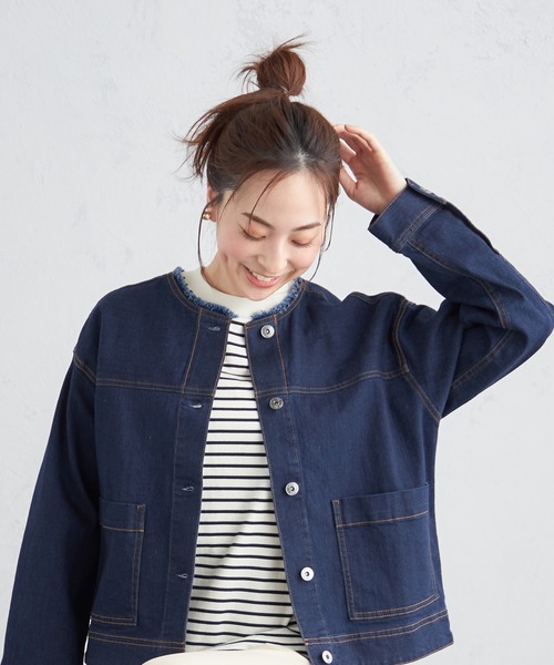 Petit Honfleur(プチオンフルール)の「モックネックボーダーTシャツ(Tシャツ/カットソー・レディース・イエロー/ブラック・M/L)」の1枚目の写真
