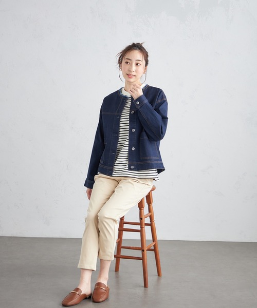 Petit Honfleur(プチオンフルール)の「モックネックボーダーTシャツ(Tシャツ/カットソー・レディース・イエロー/ブラック・M/L)」の13枚目の写真