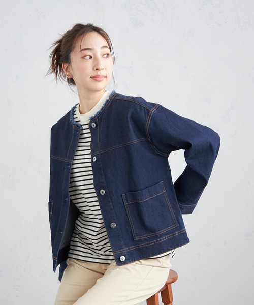 Petit Honfleur(プチオンフルール)の「モックネックボーダーTシャツ(Tシャツ/カットソー・レディース・イエロー/ブラック・M/L)」の11枚目の写真