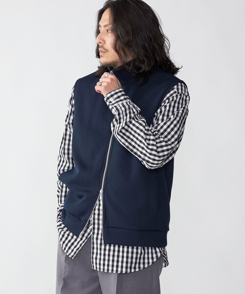 SHIPS（シップス）の「SHIPS: クォーターゲージ ハイジップ ベスト（ベスト・メンズ・チャコールグレー/イエロー系その他2/ネイビー・MEDIUM/LARGE）」の3枚目の写真