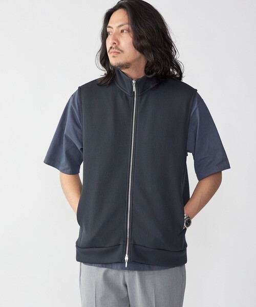 SHIPS（シップス）の「SHIPS: クォーターゲージ ハイジップ ベスト（ベスト・メンズ・チャコールグレー/イエロー系その他2/ネイビー・MEDIUM/LARGE）」の2枚目の写真