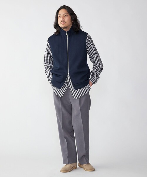 SHIPS（シップス）の「SHIPS: クォーターゲージ ハイジップ ベスト（ベスト・メンズ・チャコールグレー/イエロー系その他2/ネイビー・MEDIUM/LARGE）」の4枚目の写真