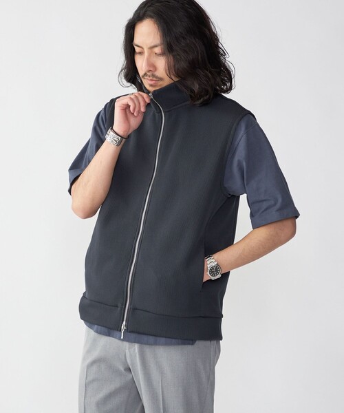 SHIPS（シップス）の「SHIPS: クォーターゲージ ハイジップ ベスト（ベスト・メンズ・チャコールグレー/イエロー系その他2/ネイビー・MEDIUM/LARGE）」の18枚目の写真