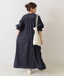 タックスリーブギャザーワンピース