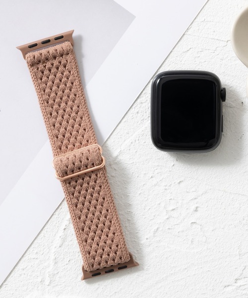 emonique（エモニーク）の「ナイロン編み FABRIC Apple Watch バンド スマートウォッチバンド【38/40/41/42/44/45/49mm対応】（デジタル腕時計・レディース・スモークピンク/オフホワイト/ブラック/アーミー/パープル系その他/ダークグレー/モスグリーン・42/38）」の7枚目の写真