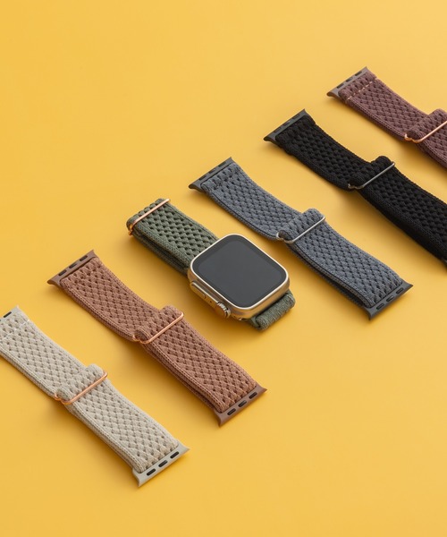 emonique（エモニーク）の「ナイロン編み FABRIC Apple Watch バンド スマートウォッチバンド【38/40/41/42/44/45/49mm対応】（デジタル腕時計・レディース・スモークピンク/オフホワイト/ブラック/アーミー/パープル系その他/ダークグレー/モスグリーン・42/38）」の8枚目の写真