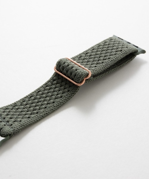 emonique（エモニーク）の「ナイロン編み FABRIC Apple Watch バンド スマートウォッチバンド【38/40/41/42/44/45/49mm対応】（デジタル腕時計・レディース・スモークピンク/オフホワイト/ブラック/アーミー/パープル系その他/ダークグレー/モスグリーン・42/38）」の10枚目の写真