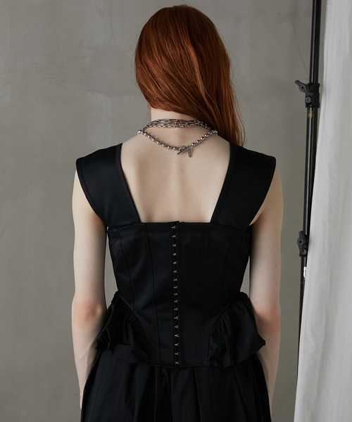 PRANK PROJECT（プランクプロジェクト）の「メモリーサテンコルセット / Memory Satin Corset（ベスト・レディース・ベージュ/ホワイト/ブラック・FREE）」の12枚目の写真