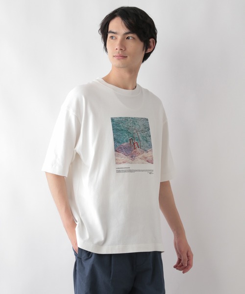 GLOBAL WORK(グローバルワーク)の「ヘビロッTEE COOLプリント/半袖/986792(Tシャツ/カットソー・メンズ・チャコールグレー/ブラック/サックスブルー/ホワイト系その他/ダークネイビー/ホワイト系その他2/ホワイト系その他3/グレー系その他3/グレー系その他4・SMALL/MEDIUM/LARGE/X-LARGE)」の15枚目の写真