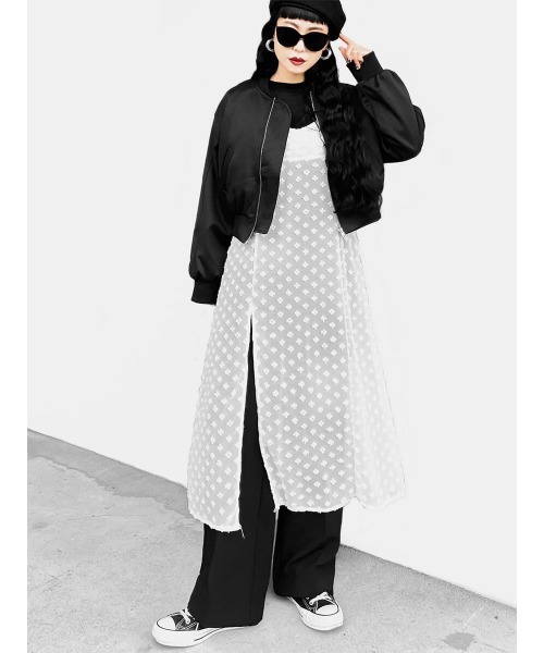 LVEU.（ラブユ.）の「【LVEU.】ボリュームショートMA-1(Ai select)  / アウター ブルゾン MA-1 ショート クロップド 羽織り ワーク ミリタリー ブラック（MA-1・レディース・ブラック・FREE）」の7枚目の写真