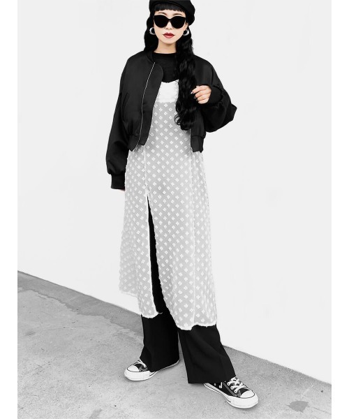 LVEU.（ラブユ.）の「【LVEU.】ボリュームショートMA-1(Ai select)  / アウター ブルゾン MA-1 ショート クロップド 羽織り ワーク ミリタリー ブラック（MA-1・レディース・ブラック・FREE）」の9枚目の写真