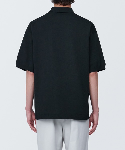 無印良品（ムジルシリョウヒン）の「紳士　ＵＶカット天竺編み半袖ニットポロシャツ（ポロシャツ・メンズ・スモーキーグリーン系/ホワイト/ライトブルー/ブラック・XL/L/S）」の9枚目の写真