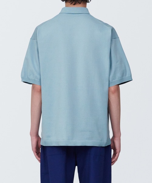 無印良品（ムジルシリョウヒン）の「紳士　ＵＶカット天竺編み半袖ニットポロシャツ（ポロシャツ・メンズ・スモーキーグリーン系/ホワイト/ライトブルー/ブラック・XL/L/S）」の15枚目の写真