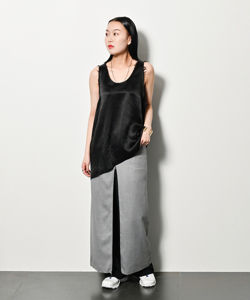 シティショップ CITYSHOP 24SS ノースリーブカットソー ASYMMETRY ACETATE TOP アシンメトリーアセテートトップ 240 CITYSHOP(シティショップ) 24SS ノースリーブカットソー