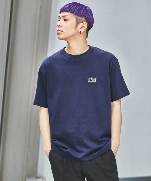 Manhattan Portage（マンハッタンポーテージ）の「《再入荷》S/S Print T-Shirt（Tシャツ/カットソー・メンズ・ホワイト×ブルー/ブラック/ホワイト×ブラック/ライトグレー/ネイビー/ピンク・LARGE/MEDIUM/SMALL/X-LARGE）」の5枚目の写真