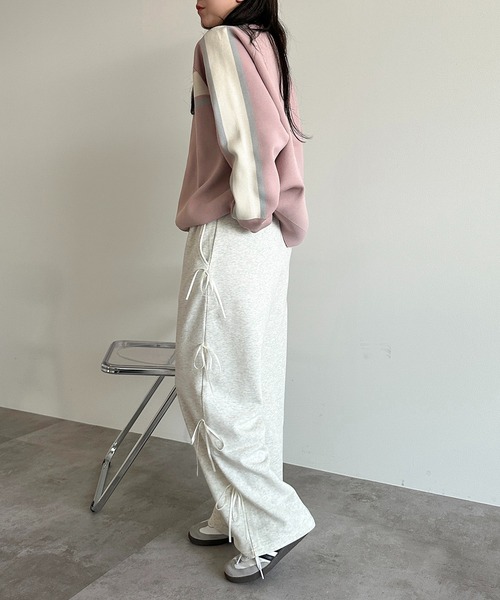 apres jour mignon(アプレジュールミニョン)の「リボンスウェットパンツ【ZOZOTOWN限定アイテム】(スウェットパンツ・レディース・ブラック/杢グレー/ナチュラル・X-LARGE/SMALL/MEDIUM)」の5枚目の写真