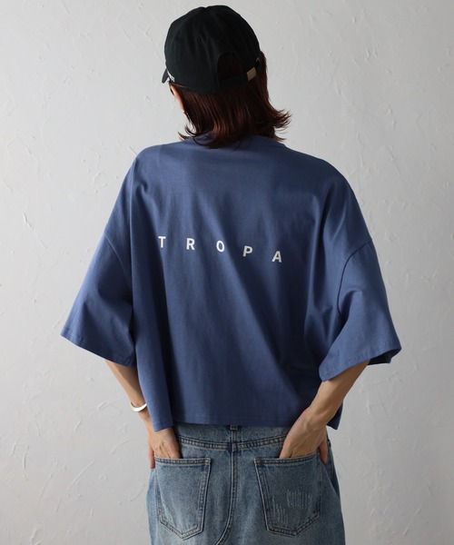 Bonjour Sagan(ボンジュールサガン)の「TROPAバックロゴハーフスリーブTシャツ(Tシャツ/カットソー・レディース・サックスブルー/アイボリー/ブラック/ライトグレー・FREE)」の4枚目の写真
