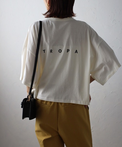 Bonjour Sagan(ボンジュールサガン)の「TROPAバックロゴハーフスリーブTシャツ(Tシャツ/カットソー・レディース・サックスブルー/アイボリー/ブラック/ライトグレー・FREE)」の2枚目の写真