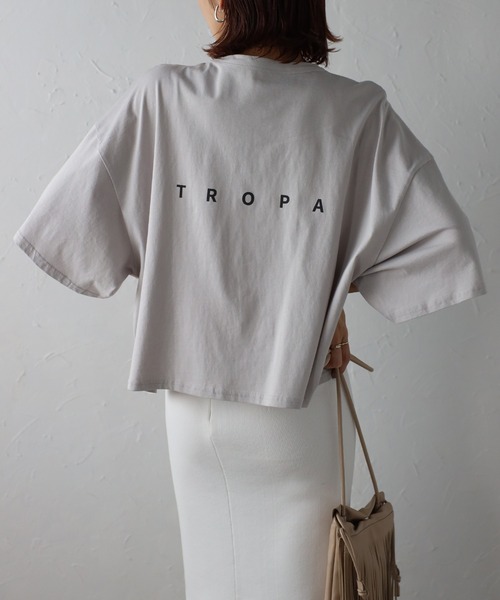 Bonjour Sagan(ボンジュールサガン)の「TROPAバックロゴハーフスリーブTシャツ(Tシャツ/カットソー・レディース・サックスブルー/アイボリー/ブラック/ライトグレー・FREE)」の3枚目の写真