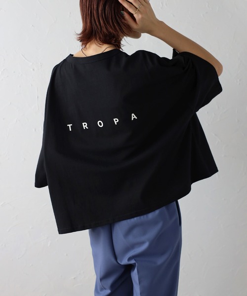 Bonjour Sagan(ボンジュールサガン)の「TROPAバックロゴハーフスリーブTシャツ(Tシャツ/カットソー・レディース・サックスブルー/アイボリー/ブラック/ライトグレー・FREE)」の18枚目の写真