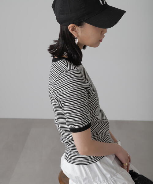 FREE'S MART（フリーズマート）の「◆ランダムボーダーカットソー（Tシャツ/カットソー・レディース・グリーン系その他5/ブラック系その他/イエロー系その他・FREE）」の6枚目の写真