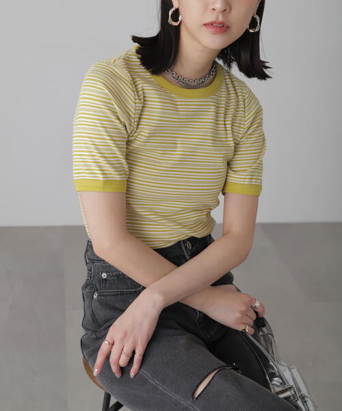 FREE'S MART（フリーズマート）の「◆ランダムボーダーカットソー（Tシャツ/カットソー・レディース・グリーン系その他5/ブラック系その他/イエロー系その他・FREE）」の21枚目の写真