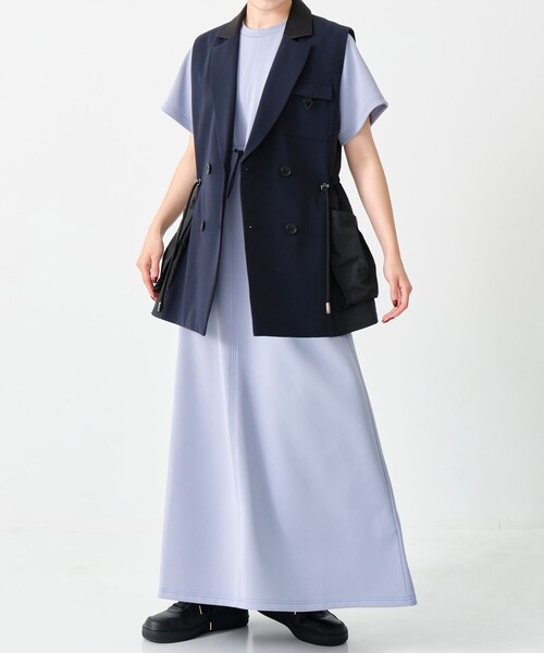 CITY TOKYO（シティトウキョウ）の「＜手洗い可能＞＜UVカット＞＜伸縮性・接触冷感＞アクアスーティングドロストリラックスワンピース（ワンピース・レディース・ブラック/ライトグレー/サックスブルー・1/2）」の12枚目の写真