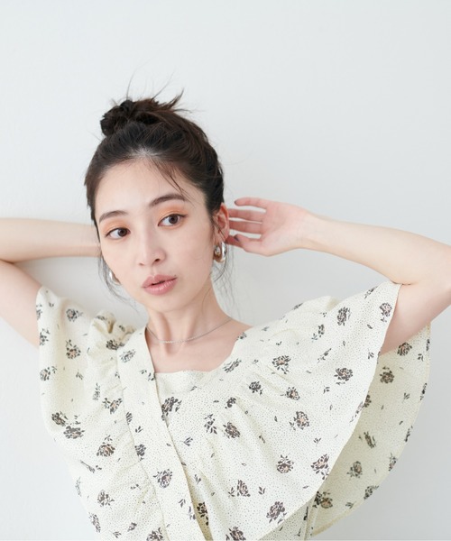 natural couture(ナチュラルクチュール)の「【mamamo】ギャザーフリルカシュクールワンピース(ワンピース・レディース・ブラック/グレー/その他1・FREE)」の17枚目の写真