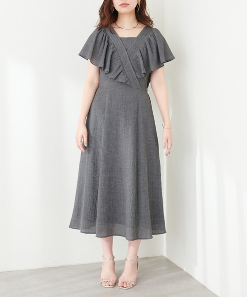 natural couture(ナチュラルクチュール)の「【mamamo】ギャザーフリルカシュクールワンピース(ワンピース・レディース・ブラック/グレー/その他1・FREE)」の19枚目の写真